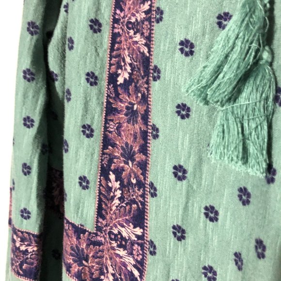 Vintage America Size L Floral Long Sleeve Pullover - Picture 3 of 5